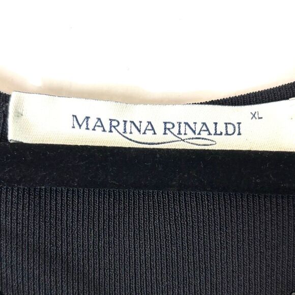 Marina Rinaldi  XL black beads & sequins embellished V-neck special occasion tri - Picture 7 of 12